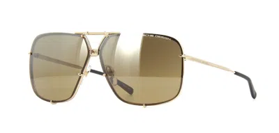 Pre-owned Porsche Design P'8928 Gold/brown Silver Shaded Flash + Dark Grey (b) Sunglasses In Gray