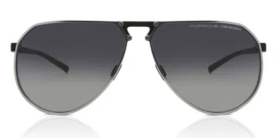 Porsche Design P8938 B Men's Sunglasses Silver Size 64