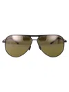 Porsche Design Grey Black Metal Sunglasses In Green
