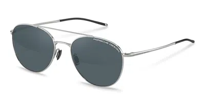 Porsche Design P8947 B Men's Sunglasses Silver Size 56