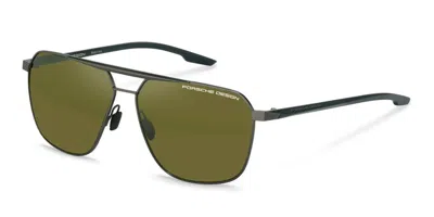 Porsche Design P8949 Polarized C417 Men's Sunglasses Grey Size 62 In Brown