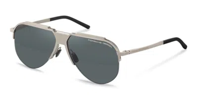 Porsche Design P8953 A281 Occhiali Da Sole Argentati Per Uomo In Titanium,black