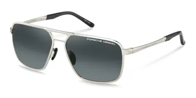 Porsche Design P8966 B226 Men's Sunglasses Silver Size 61