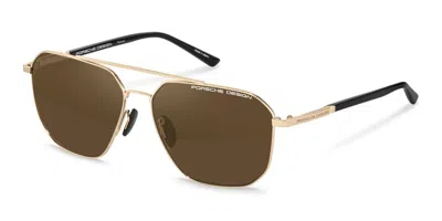 Porsche Design P8967 C604 Men's Sunglasses Gold Size 61 In Multi