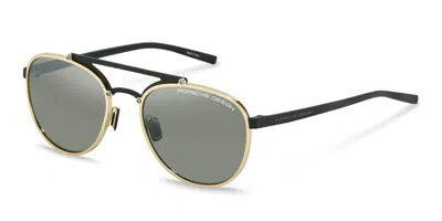 Porsche Design P8972 B175 Men's Sunglasses Gold Size 55 In Multi