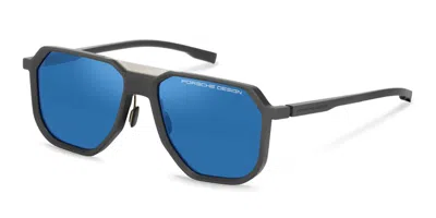 Porsche Design P8980 D195 Men's Sunglasses Grey Size 58 In Blue