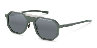 Porsche Design P8981 B267 Men's Sunglasses Grey Size 55 In Green