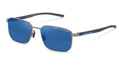 Porsche Design P8982 D265 Men's Sunglasses Grey Size 57 In Blue