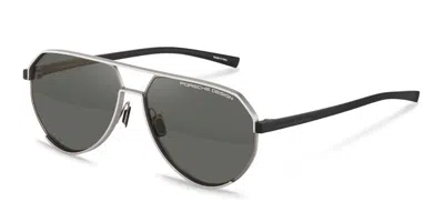 Porsche Design P8996 Polarized B418 Occhiali Da Sole Argentati Per Uomo In Gray