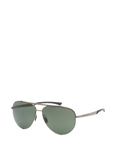 Porsche Design Pilot-frame Sunglasses In Silver
