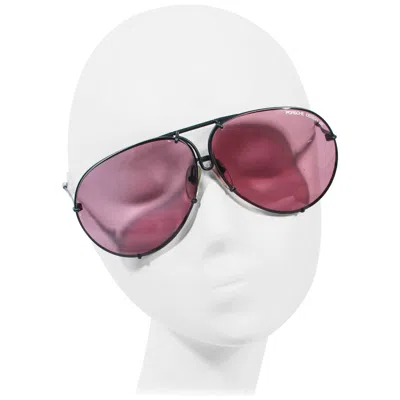 Pre-owned Porsche Design Porsche Carrera Vintage Black Aviators With Interchangeable Lenses 2 Sets Case