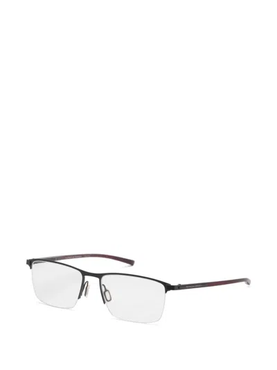 Porsche Design 직사각 프레임 안경 In Black