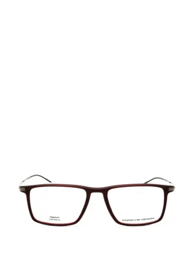 Porsche Design Rectangle-frame Glasses In Red