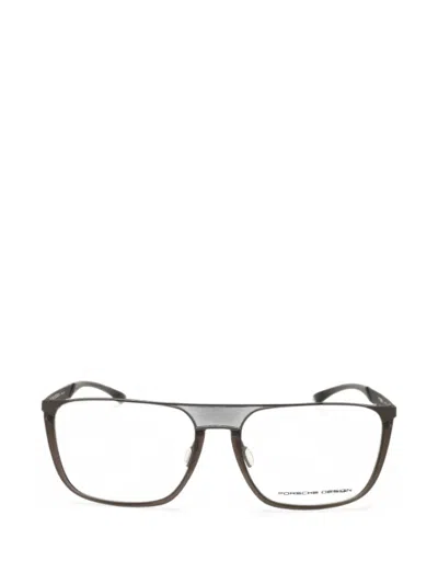Porsche Design Rectangle-frame Glasses In Gray