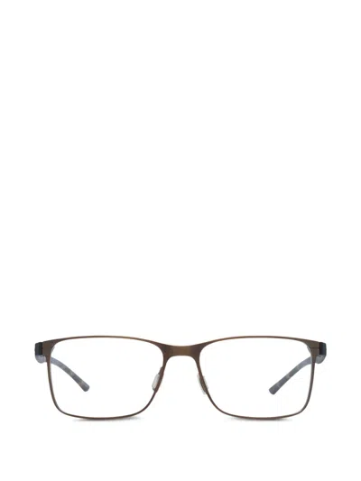 Porsche Design Rectangle-frame Titanium Glasses In Brown