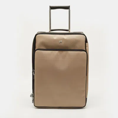 Pre-owned Porsche Design Roadster 3.0 Beige Fabric Suitcase In Sand