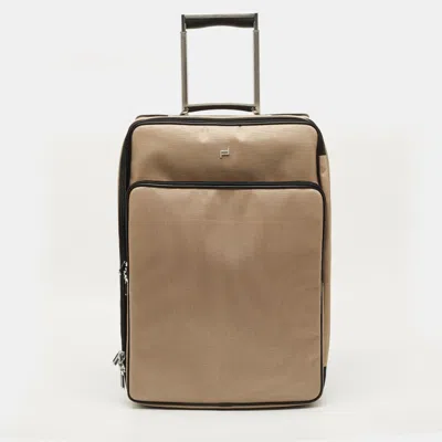 Pre-owned Porsche Design Roadster 3.0 Beige Fabric Suitcase In Sand