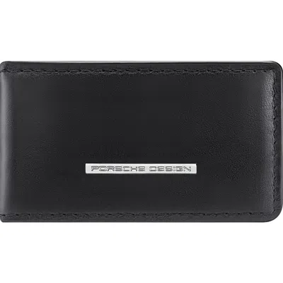 Porsche Design Roadster Classic Magnetic Leather Money Clip In Black