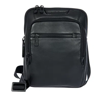 Porsche Design Roadster Leather Evo Shoulder Bag 10.5 In Black