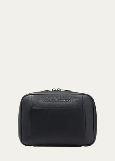 Porsche Design Roadster Leather Toiletry Bag In Black