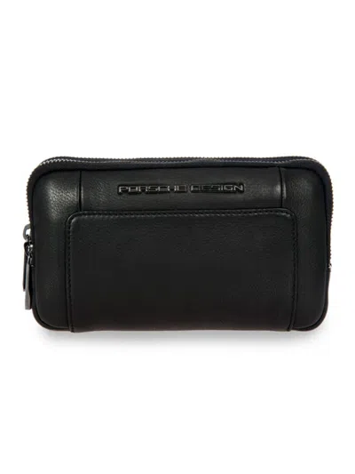 Porsche Design Kids' Roadster Leather Travel Pouch In Black