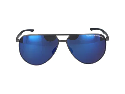 Porsche Design Sunglasses In Dark Grey, Blue