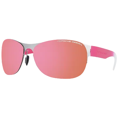 Pre-owned Porsche Design Sunglasses P8581 B 64 Women Silver/rose Mirror Oval In Pink