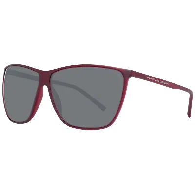 Pre-owned Porsche Design Sunglasses P8612 D 61mm - Red/grey Tinted Rectangular In Gray