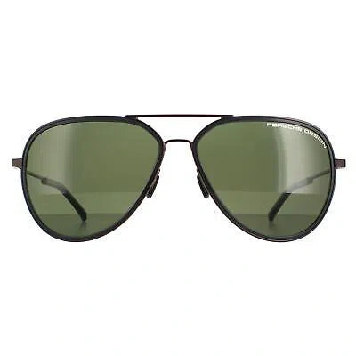 Pre-owned Porsche Design Sunglasses P8691 C Brown Brown Polarized In Green