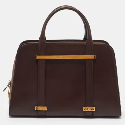 Pre-owned Porsche Design Twin Medium Brown Leather Satchel