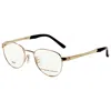 Porsche Design Unisex 52 Mm Gold Opticals In Black