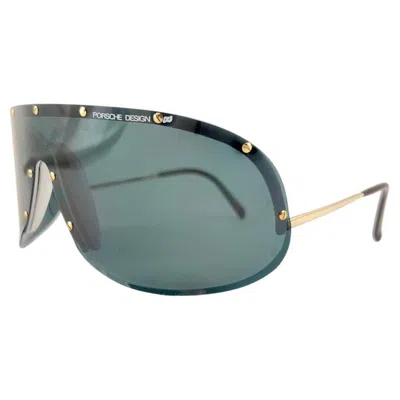Pre-owned Porsche Design Vintage  5640 41 Small Size Shield Yoko Ono Sunglasses, 1980s In Gray