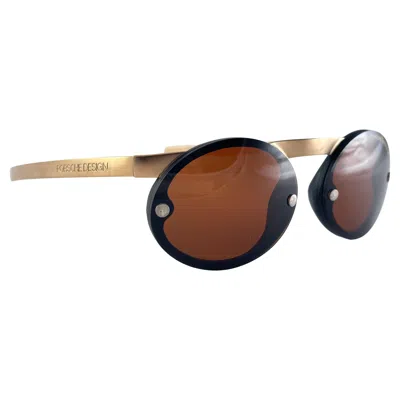 Pre-owned Porsche Design Vintage  5694 40 Gold Matte Magnetic Sunglasses Austria In Brown