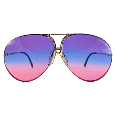 Pre-owned Porsche Design Vintage  By Carrera 5621 Gold Large Sunglasses Austria In Purple