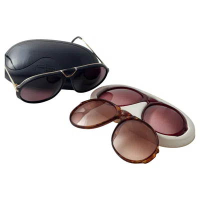 Pre-owned Porsche Design Vintage  By Carrera 5659 Large 3 Fronts Sunglasses Austria In Black