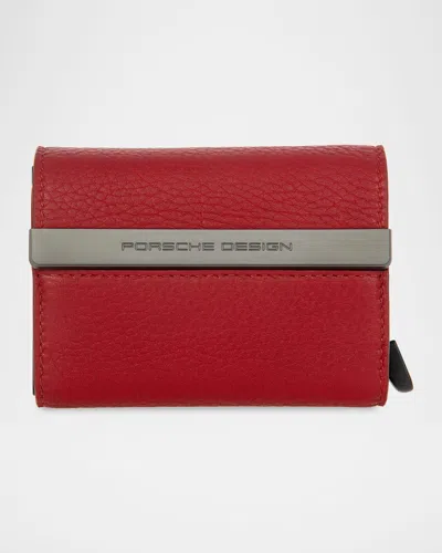 Porsche Design X Secrid Leather Rfid Card Holder In Red