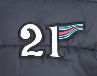 Pre-owned Porsche Martini Racing Collection Quilted Sweat Jacket Blue