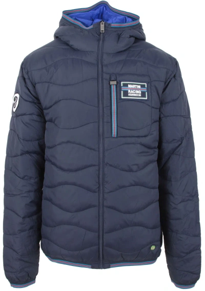 Pre-owned Porsche Men's Winter Reversible Quilted Jacket Martini Racing Blue