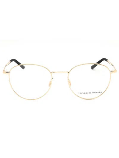 Porsche Metal Round Men's Eyeglasses - P8759 Model In Gold
