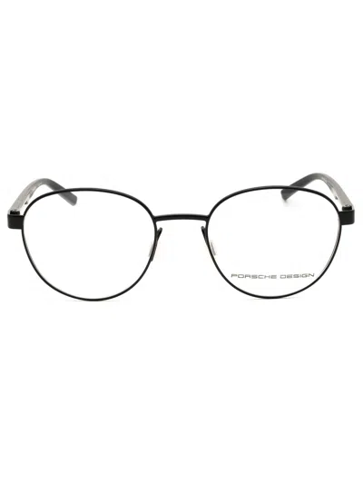 Porsche Sleek Round Men's Eyeglasses In Black