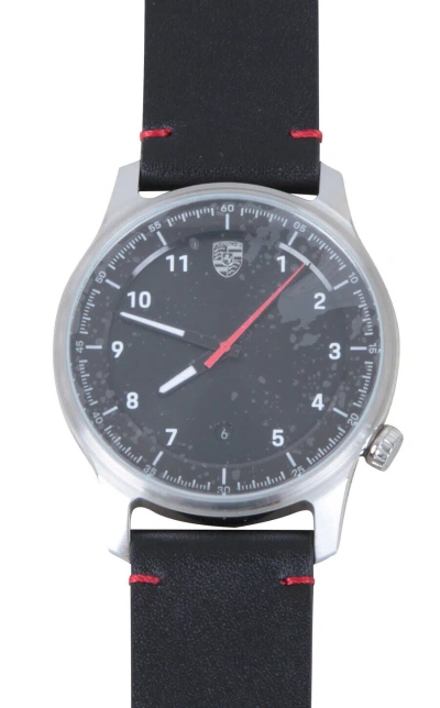 Pre-owned Porsche Wrist Watch Stainless Steel 50m / 165 Feet Waterproof Black Leather