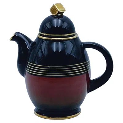 Pre-owned Porsgrund Porselænsfabrik 1920/30s Art Deco Coffee Pot Model 1865 By Nora Gulbrandsen, Norway In Black