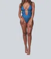 Porshia By Porshia Banks Camille Striped Monokini In Blue In Blue