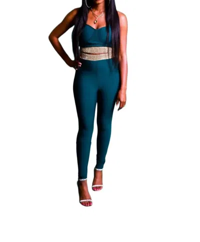 Porshia By Porshia Banks Currency Pantset In Green
