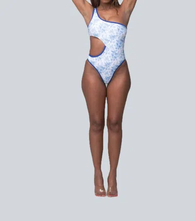 Porshia By Porshia Banks Danielle One Shoulder Monokini In Blue