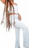 Porshia By Porshia Banks Opulence Flare Pantset In Blue In Blue