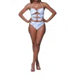 Porshia By Porshia Banks Pilar Jeweled Monokini In White/blue In Blue