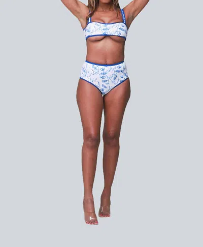 Porshia By Porshia Banks Shi Bikini Brief In Multi In Blue
