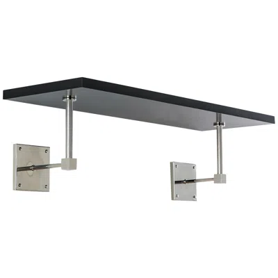 Port 68 Billy 36" Wide Black And Polished Nickel Wall Shelf
