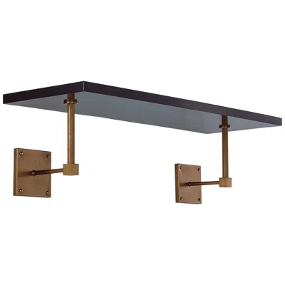 Port 68 Billy 36" Wide Black And Age Brass Wall Shelf